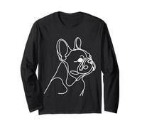 French Bulldog Continuous Elegant Line Art Drawing Long Sleeve T-Shirt