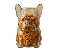 French Bulldog Cookie Jar, Cute Airtight Dachshund Snack Jar with Lid, Cute Dog-Shaped Treat Container for Cookies, Candy, Coffee Pods, Bulldog Decor for Kitchen, Pet Lovers Gift