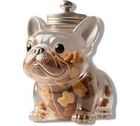 French Bulldog Cookie Jar,Dachshund Snack Jar for Cookies Candy,Cute Airtight Treat Containers with Lids,Pet Treat Jar, Adorable Dog Shape Glass Food Jars,Pet Food Storage Container