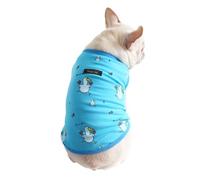 French Bulldog Cotton Vest,Dog Cotton Shirt Vest Lightweight Stretchy Dog T-Shirts Soft Cool Pet Shirts Sleeveless Vests Breathable Clothes(Blue,X-Large)