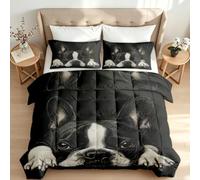 French Bulldog Coverless Duvet Super King Size 7.5 Tog Reversible