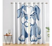French Bulldog Curtains for Bedroom, Blue Puppy Blackout Curtains for Living Room, 72 Drop Eyelet Window Treatments Home Decor 66 X 72 Inch (W X L), 2 Panels X&-10