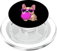 French Bulldog Cute Pink Sunglasses Blowing Bubble Fun PopSockets PopGrip for MagSafe