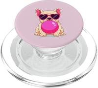 French Bulldog Cute Pink Sunglasses Blowing Bubble Fun PopSockets PopGrip for MagSafe