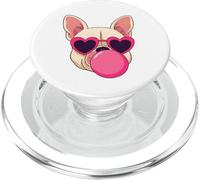 French Bulldog Cute Pink Sunglasses Blowing Bubble Fun PopSockets PopGrip for MagSafe