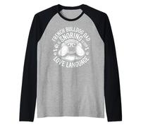 French Bulldog Dad Snoring is Our Love Language Dog Mom Life Raglan Baseball Tee