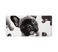 French Bulldog Desk Mat with Stitched Edges, Rubber Mouse Mat for Keyboard Mats Non-Slip Waterproof Desk Pad Office Supplies Large Gaming Mouse Pad for Home Work