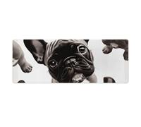 French Bulldog Desk Mat with Stitched Edges, Rubber Mouse Mat for Keyboard Mats Non-Slip Waterproof Desk Pad Office Supplies Large Gaming Mouse Pad for Home Work