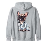 French Bulldog Doctor Vet Canine Medical Pup Zip Hoodie