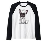 French Bulldog Doctor Vet Medical Professional Raglan Baseball Tee