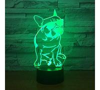 French Bulldog Dog, 3D Night Light, 7 Colors Changing Optical Illusion Touch Table Desk Lamp,Gifts for Kids’ Home Decoration LED Lamp