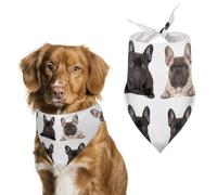 French Bulldog Dog Bandana Triangle Dog Scarf Washable Polyester Dog Bibs Cute Pet Bandana for Medium Large Dogs Puppy and Cats
