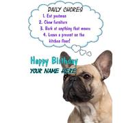 French Bulldog Dog Birthday Rules Card Codee Greeting Card Personalised