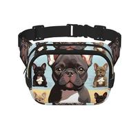 French Bulldog Dog Cute Fanny Pack For Women Waterproof Adjustable Belt Bags Waist Pack Fashion Casual Crossbody Bags Bum Bag For Running Workout Hiking Traveling, Black, One Size