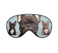 French Bulldog Dog Cute Sleep Mask for Women Men, Soft Eye Mask with Adjustable Strap for Sleeping, Light Blocking Travel Blindfold for Nap Comfortable Eye Cover for Home Office