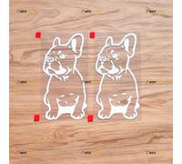 French Bulldog Dog Frenchie Decal Sticker Vinyl - 2 Pack White, 15.2cm - No Background Die Cut for Car Boat Laptop Cup