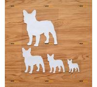 French Bulldog Dog Frenchie Sticker Decal Vinyl - 4 Pack White 5.1cm 7.6cm 10.2cm 15.2cm - for Car Boat Laptop Cup No Background Die-Cut