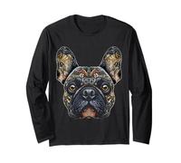 French Bulldog Dog Motif Pet Art Mandala French Bulldog Long Sleeve T-Shirt