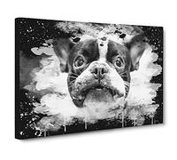 French Bulldog Dog No.2 Modern CB Canvas Print | Gallery Wrapped 30mm Frame Wall Art | 24x16 inches | Ready to Hang | French Animals Picture | Living Room Bedroom Lounge Office