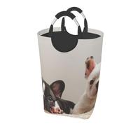 French Bulldog Dog Pattern, Laundry Hamper, Collapsible Laundry Basket Large Durable Storage Bin with Handles 50L