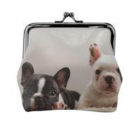 French Bulldog Dog Pattern, PU Leather Coin Purse, Small Wallets, Change Pouch with Kiss Lock Clasp Buckle, Change Purse