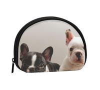 French Bulldog Dog Pattern, Women's Storage Bag Shell Makeup Bag Small Coin Purse Shell Change Pouch