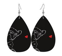 French Bulldog Dog Pvc Artificial Leather Dangle Earrings, Hook Is 925 Silver Plated Material