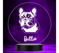 French Bulldog Dog Silhouette Multicolour Personalised Gift LED Lamp Night Light | Personalised Gift For Home, Lamp Room Décor | Kids & Adults Night Lights With Name | Personalised Gift For Bedroom |
