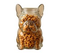 French Bulldog Dog Snack Jar - Airtight Food Storage Container For Dog Biscuits, Secure With Lid Decor & Candy Cookies