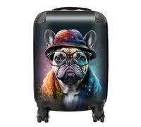 Warren Reed - Designer French Bulldog Dog Splashart Suitcase - Lightweight Hard Case, TSA Lock, 4 Spinner Wheels
