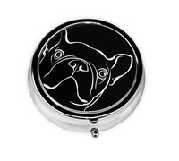 French Bulldog Dog This Small, Printed, Round Pill Box is a Portable Pill and Vitamin Organizer Perfect for Pockets, Purses, and Travel.