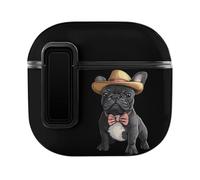 French Bulldog Dog with Hat Bluetooth Headphone Case Earphone Protective Cover with Magnets Lock Compatible with Airpods 4