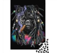 French Bulldog Dreadlocks Puzzle for Teenagers 1000 Pieces Puzzle Brain Teaser Puzzles For Adults 1000pcs (38x26cm)