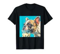 French Bulldog Drinking Boba Tea Bubble Tea Dog Art T-Shirt