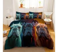 French Bulldog Duvet Cover Set Soft Microfiber Double Comforter Cover Dog Animals Quilt Bedding Set with Hidden Zipper Closure And Comforter Cover Pillowcase