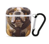 French Bulldog Earphone Case Cover Compatible with AirPods 1&2 Shockproof Bluetooth Headset Case White-style