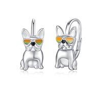 French Bulldog Earrings 925 Sterling Silver Cute Puppy Bulldog Earrings Animal Jewelry Gift for Daughter Girlfriend