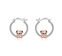 French Bulldog Earrings for Women 925 Sterling Silver Cute Puppy Huggie Hoop Earrings Jewelry Christmas Gifts for Sensitive Ears (Puppy Earrings)