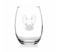 French Bulldog Face - French Bulldog Wine Glass - Stemless Wine Glass - Cute French Bulldog Gifts For Dog Lovers With French Bulldog - Dog Wine Glass - French Bulldog Gift - Dog Gift