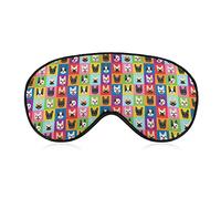 French Bulldog Faces Funny Sleep Eye Mask Soft Blindfold Eye Cover with Adjustable Strap Night Eyeshade for Men Women