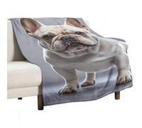 French Bulldog Flannel Throw Blanket - 30"x50" Soft Lightweight Plush Blanket for Couch Bed Sofa, Oversized Camping Travel Blankets, Machine Washable Home Decor Gift for Men Women