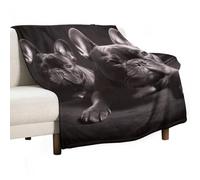 French Bulldog Flannel Throw Blanket - 50"x60" Soft Lightweight Plush Blanket for Couch Bed Sofa, Oversized Camping Travel Blankets, Machine Washable Home Decor Gift for Men Women
