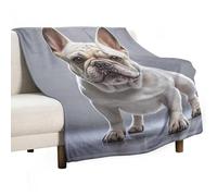 French Bulldog Flannel Throw Blanket - 55"x70" Soft Lightweight Plush Blanket for Couch Bed Sofa, Oversized Camping Travel Blankets, Machine Washable Home Decor Gift for Men Women