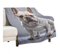 French Bulldog Flannel Throw Blanket - 60"x80" Soft Lightweight Plush Blanket for Couch Bed Sofa, Oversized Camping Travel Blankets, Machine Washable Home Decor Gift for Men Women