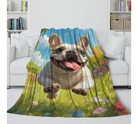 French Bulldog Fleece Blanket - Soft Cozy Blanket for Bed Sofa Office Crib Decor - Birthday Gift for Son Daughter Grandson Granddaughter Friend 60x80inch(150x200cm)