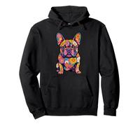French Bulldog Floral Pop Art Frenchie Mom Women Pullover Hoodie