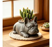 French Bulldog Flower Pot Silicone Resin Moulds, Resin Casting Moulds for DIY Succulent Flanter Pot, Candle Jar, Pen Holder & Jewelry Storage, Epoxy Resin Molds for Handmade Home Decor Crafts