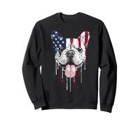 French Bulldog Frenchie American Flag USA Drip Graffiti Sweatshirt