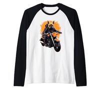 French Bulldog Frenchie Biker Motocross Motorcycle Biking Raglan Baseball Tee