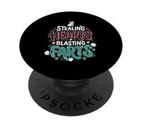 French Bulldog Frenchie Dog Stealing Hearts Blasting Farts PopSockets Adhesive PopGrip